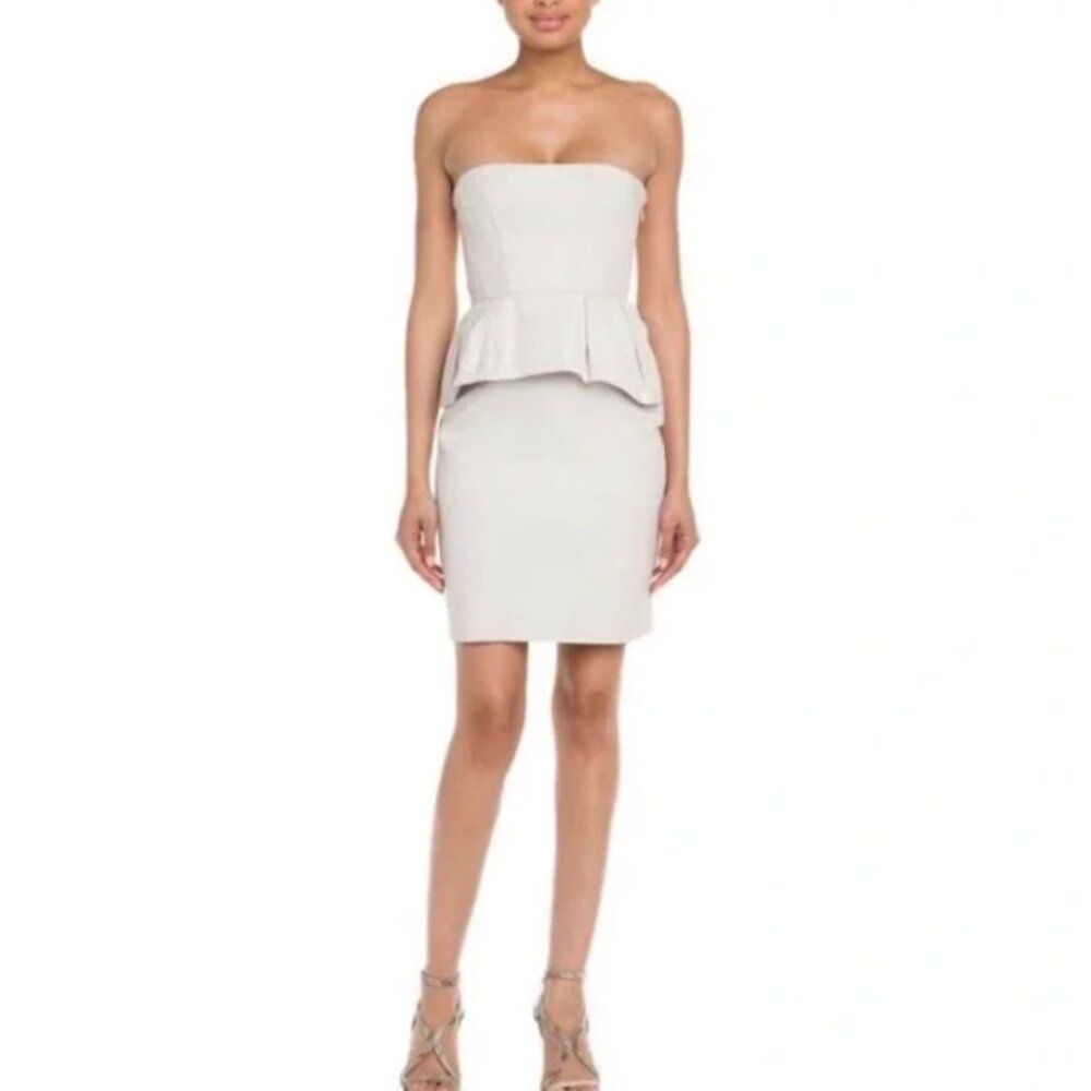 BCBG Max Azria Avanti Corset Peplum Strapless Dress